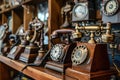 Vintage rotary phones and dialing mechanisms