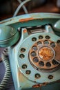 Vintage rotary phones in retro environmental