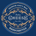 A vintage round cheese label