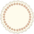 Vintage round flower lace label