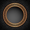 Vintage round frame with gold border Royalty Free Stock Photo