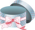 Vintage round gift box with bow ribbon Royalty Free Stock Photo