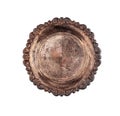 Vintage round metal plate top view Royalty Free Stock Photo