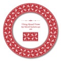 Vintage Round Retro Frame 099 Red Rhomb Kaleidoscope