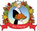 Vintage round Thanksgiving Day label