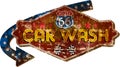 Vintage route 66 car wash sign Royalty Free Stock Photo