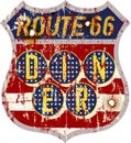 Vintage route 66 diner sign Royalty Free Stock Photo