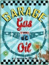 Vintage route 66 garage workshop sign,