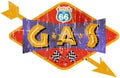 Vintage route 66 gas station sign