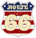 Vintage route 66 road sign