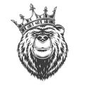 Vintage royal bear head in crown