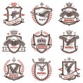 Vintage Royal Coats Of Arms Set