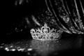 Vintage royal crown for princess. FBlack and white Royalty Free Stock Photo