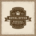 Vintage Royal Offer Label