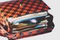 Vintage 45 rpm vinyl record case Royalty Free Stock Photo