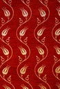 Vintage ruby ottoman fabric detail