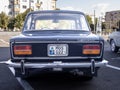 Vintage Russian car Moskvich, at the exhibition in Targu-Jiu, Romania Royalty Free Stock Photo