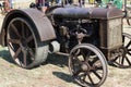 Vintage Rusted Metal Tractor With Unique Wheels Royalty Free Stock Photo