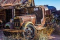 Vintage Rusted Tanker Truck In Junk Yard