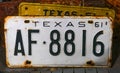 Vintage Rusted Texas 1961 License Plate