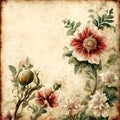 Vintage rustic grunge background with floral motifs and a place for your text Royalty Free Stock Photo