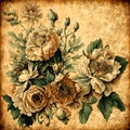 Vintage rustic grunge background with floral motifs and a place for your text Royalty Free Stock Photo