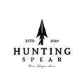 Vintage Rustic Hipster Arrowhead Spear Hunting Logo Design Royalty Free Stock Photo