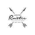 Vintage Rustic Hipster Crossed Arrow logo design