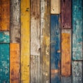 Vintage Rustic Wood Texture background, Colorful Wooden plank floor background Royalty Free Stock Photo