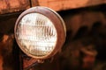 Vintage rusty agricultural tractor headlight Royalty Free Stock Photo