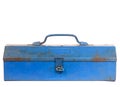 Vintage rusty blue steel tool box isolated Royalty Free Stock Photo