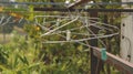 Vintage Clothes Hangers on Rusty Rack in the Garden - Countryside Vietnam