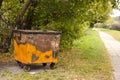 Vintage and rusty dustbin