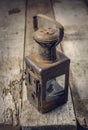 vintage rusty kerosene lamp