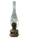 Vintage rusty lantern kerosene old oil lamp isolated over white Royalty Free Stock Photo