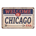 Chicago Preston vintage rusty metal sign on a white background, vector illustration Royalty Free Stock Photo