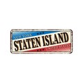 Greetings from New York Staten Island vintage rusty metal sign on a white background, vector illustration Royalty Free Stock Photo