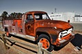 Vintage rusty old Ford fire truck in Seligman, Arizona