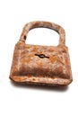 Vintage rusty padlock locked isolated on white background Royalty Free Stock Photo