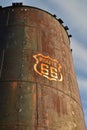 Vintage rusty Route 66 sign painted on metal tank Royalty Free Stock Photo