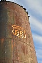 Vintage rusty Route 66 sign painted on metal tank Royalty Free Stock Photo