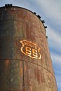 Vintage rusty Route 66 sign painted on metal tank Royalty Free Stock Photo