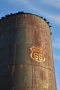 Vintage rusty Route 66 sign painted on metal tank Royalty Free Stock Photo