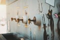 Vintage rusty water taps
