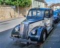 Vintage 1950`s Beardsmore London Taxi parked on street in Sherborne, Dorset, UK