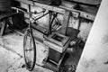 Vintage 1970s Bicycle in Abandoned Warehouse Royalty Free Stock Photo