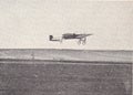 Vintage 1930s black and white photo of Louis Bleriot`s on his historic flight across the English Channel.