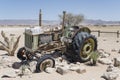 vintage 40\'s car-body worn down by rust in exibition at Solitaire, Namibia