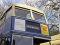 Vintage 1970`s Dublin double decker bus in blue and yellow livery