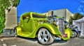 Vintage 1930s green hot rod